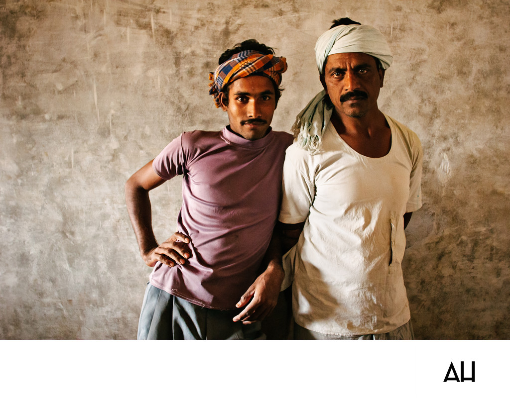 Portrait of Two Rice Mill Workers