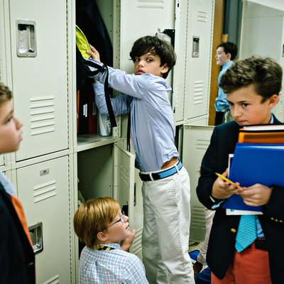Middle School Students Between Classes