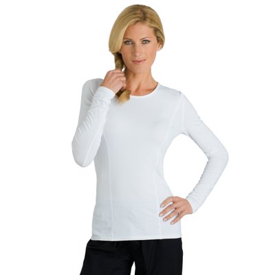 Women's White Performance Long-Sleeve Top