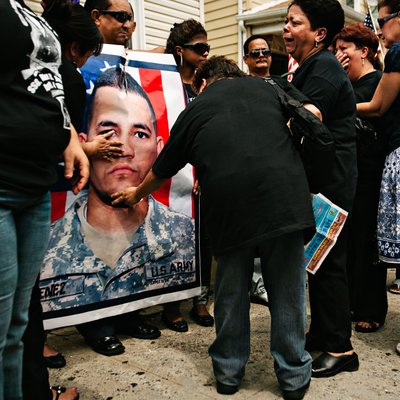 Family Mourns U.S. Army Soldier at Memorial