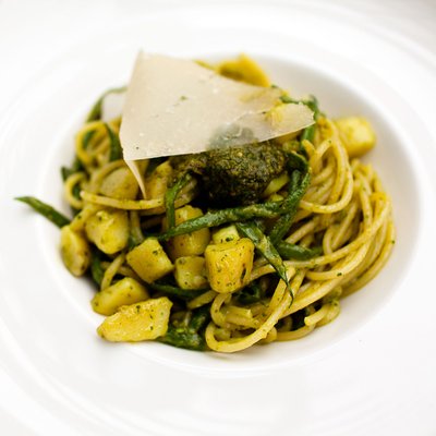 Pesto Pasta with Vegetables and Parmesan