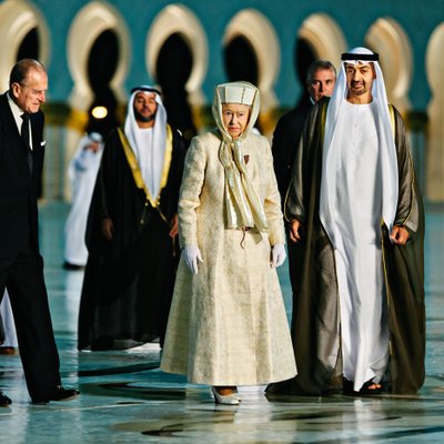 Queen Elizabeth II and Prince Philip with UAE officials
