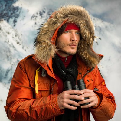 Men's Winter Parka with Binoculars