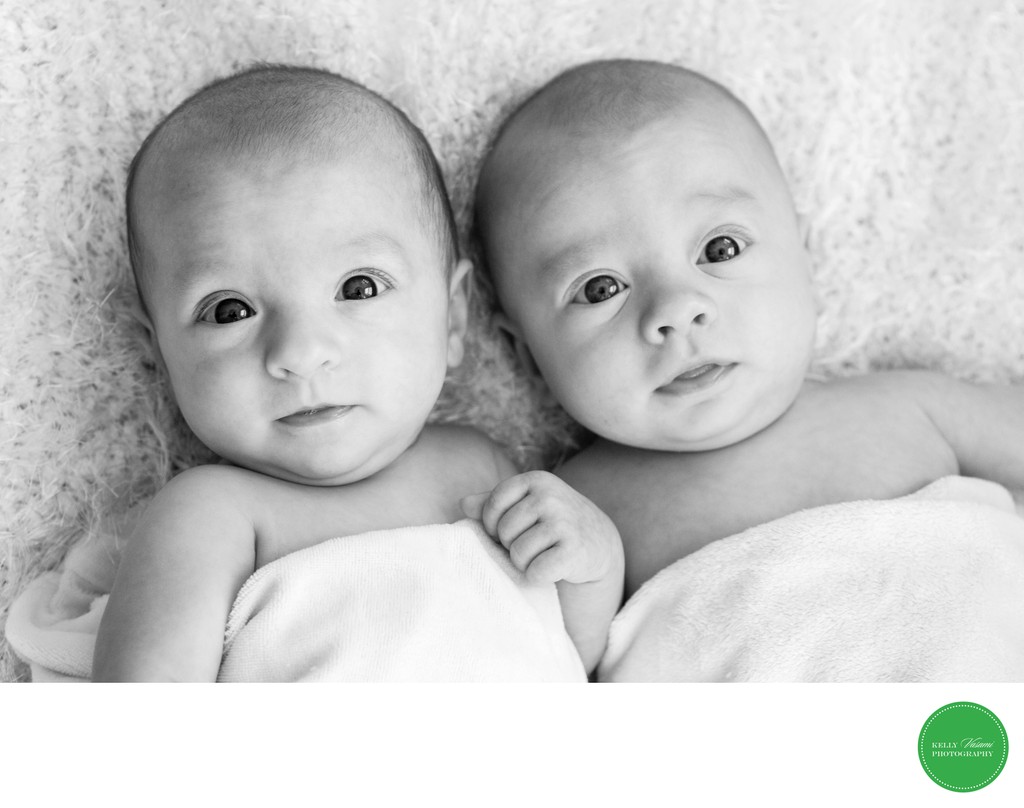 Black and White Photoshoot Newborn Twins NY