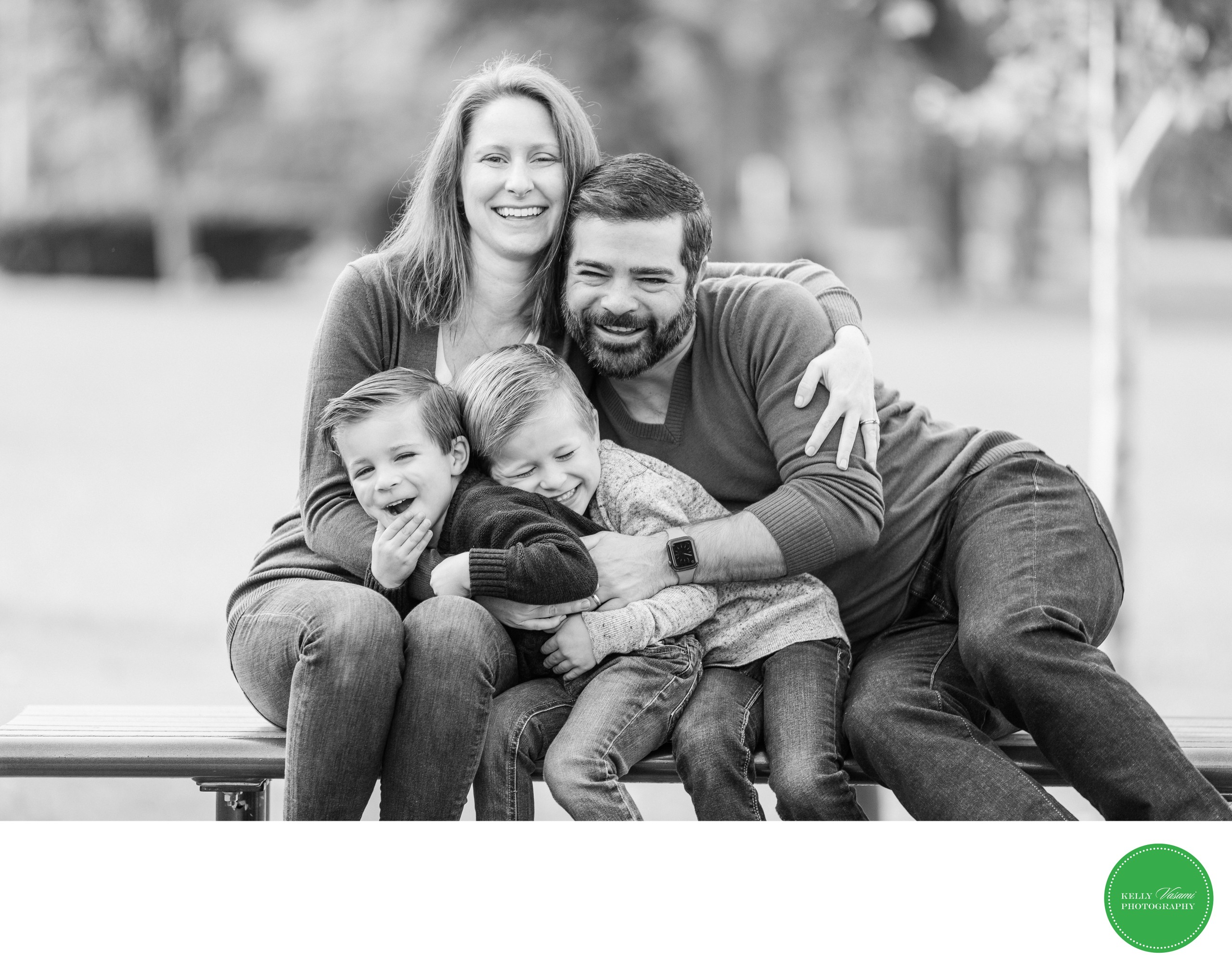 Black and white family photoshoot in Westchester Kelly Vasami • Westchester Family Photographer