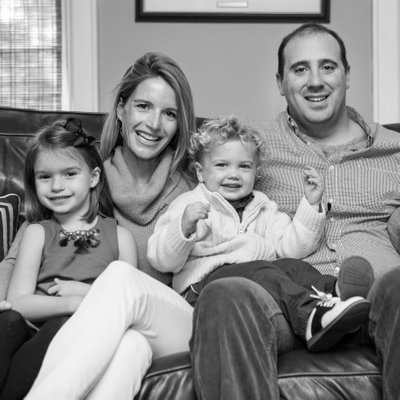 Black and White Family Photo in Westchester