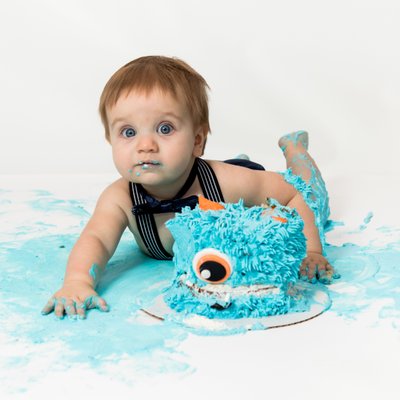 Monster Cake Smash Baby Photos Westchester Baby boy