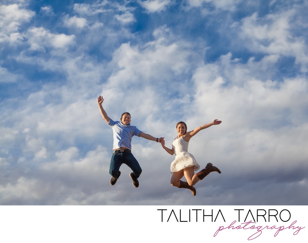 Engagement session in the clouds