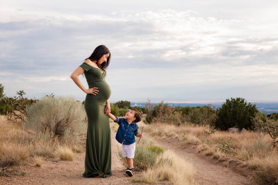 Mother and son maternity session