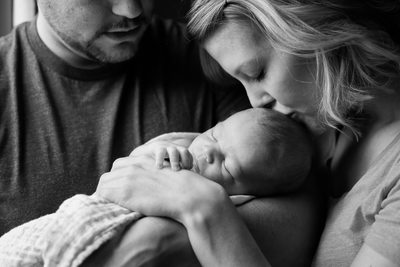 black and white Newborn photography
