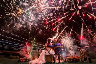 Wedding fireworks Blamer Ranch