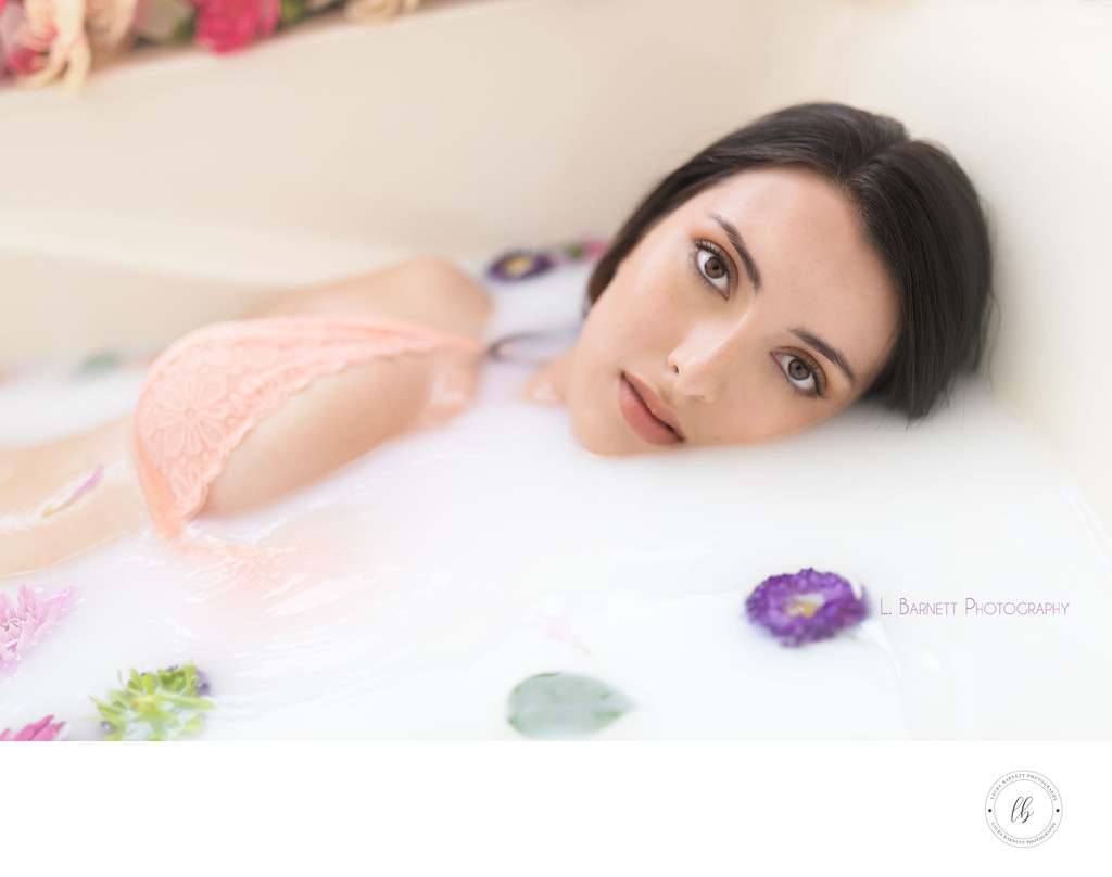 Las Vegas Photographer portrait boudoir milk bath
