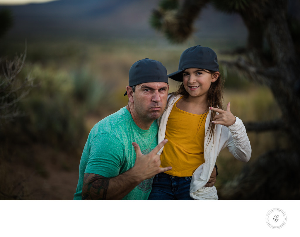 Las Vegas Family Photographer daddy and daughter hats