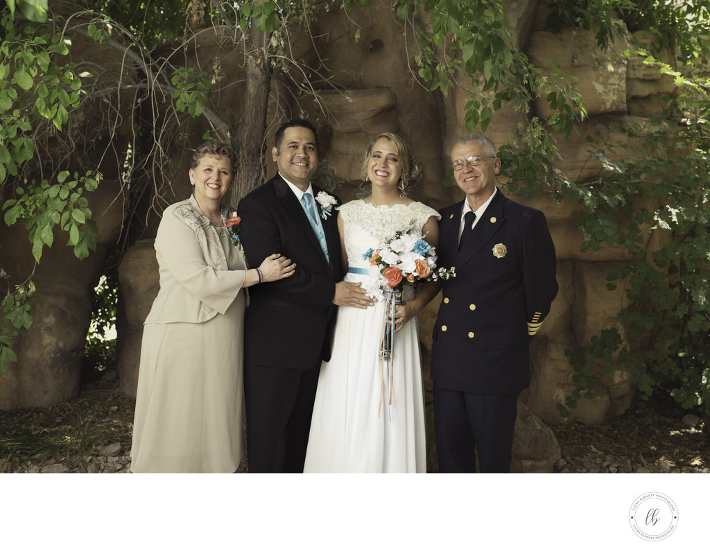 Las Vegas Wedding Photography bride groom with parents