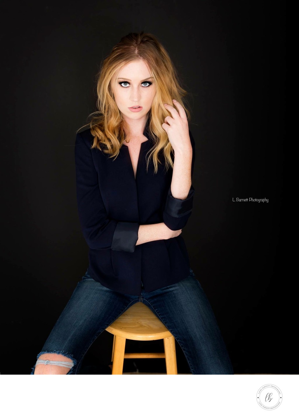 Las Vegas Photographer portrait girl on a stool
