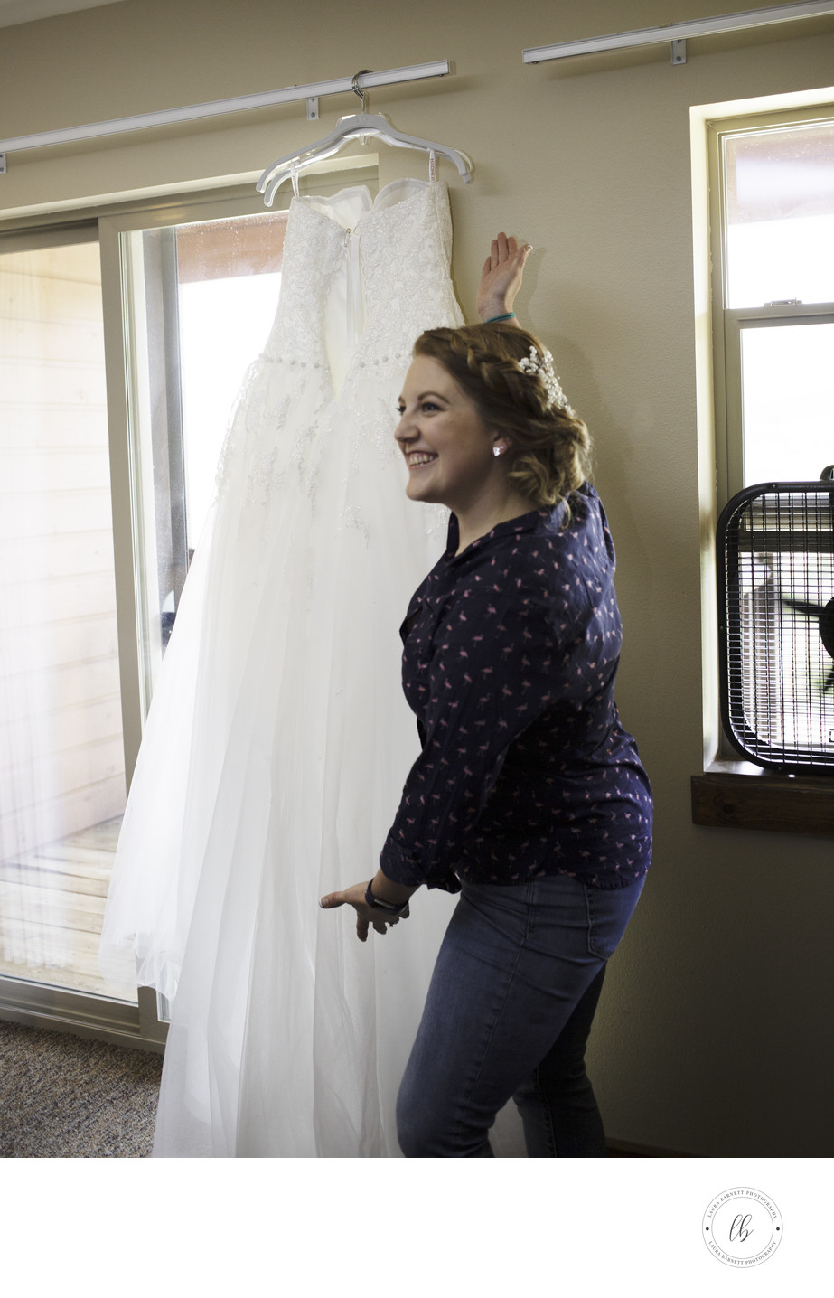 Las Vegas Wedding Photography bride showing dress