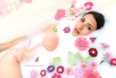 Las Vegas Photographer portrait milk bath boudoir 