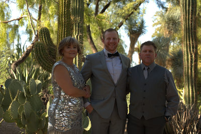 Las Vegas Wedding Groom with Parents Formal Portraits