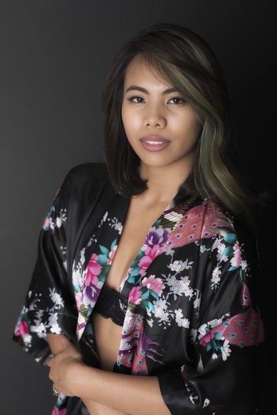 Las Vegas Photographer portrait Asian boudoir robe