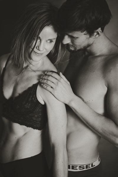 Black and white couple shoot