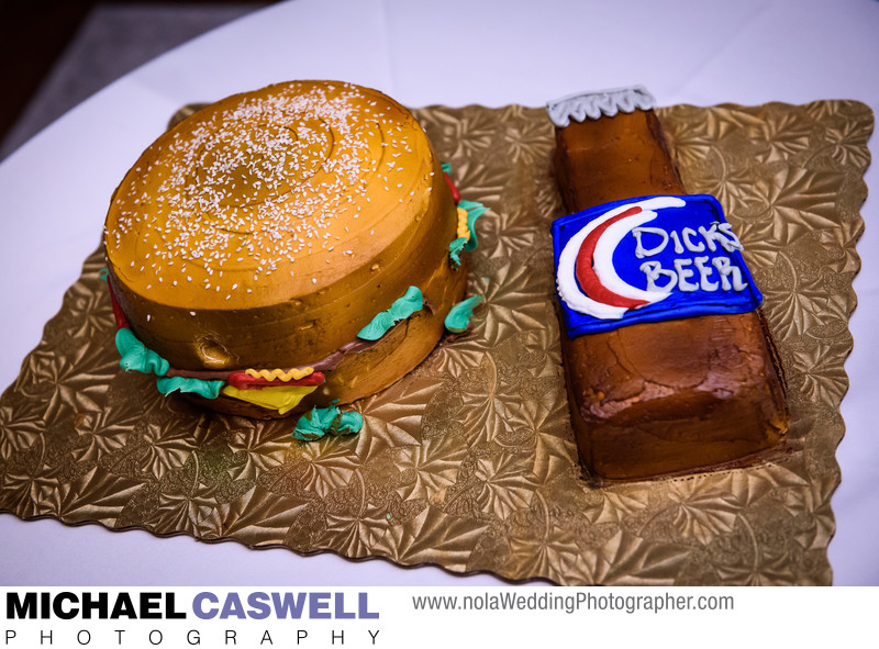 Sandwich and Dick's Beer Groom's Cake