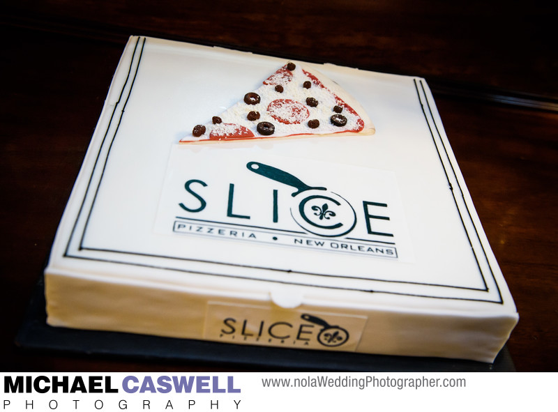 Slice pizza grooms cake
