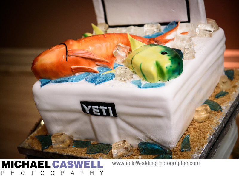 Fish in Yeti Cooler Grooms Cake