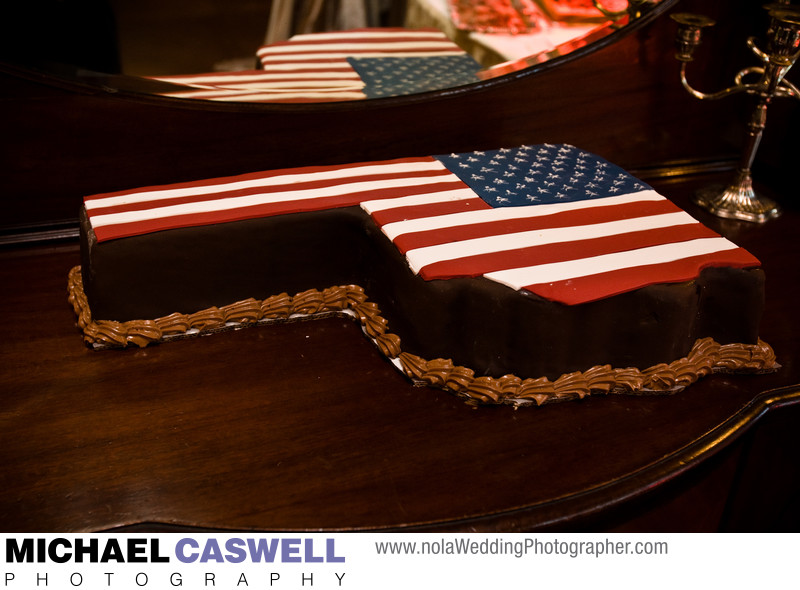 Oklahoma and American flag groom's cake