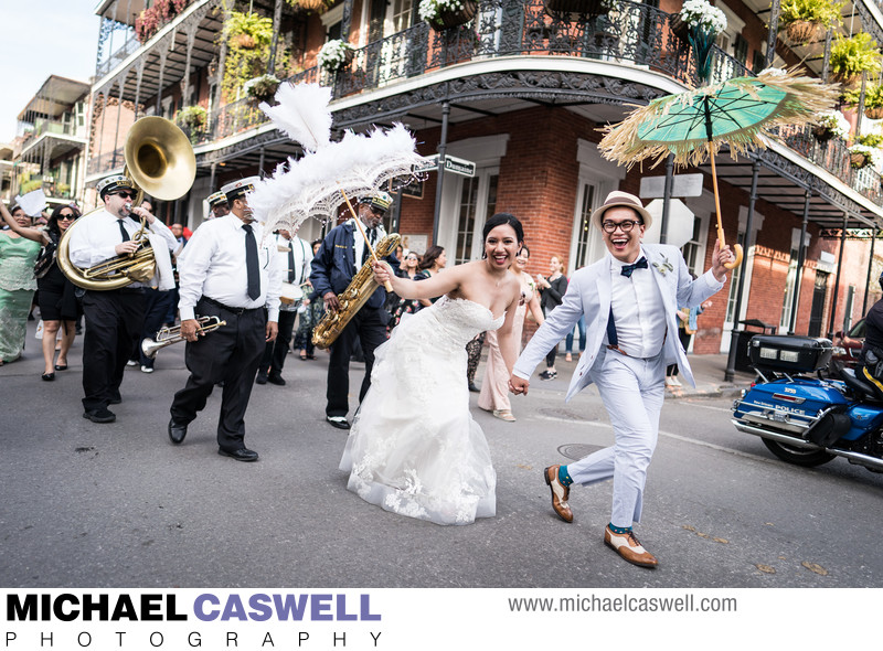 Second Line Parade to New Orleans Wedding Reception