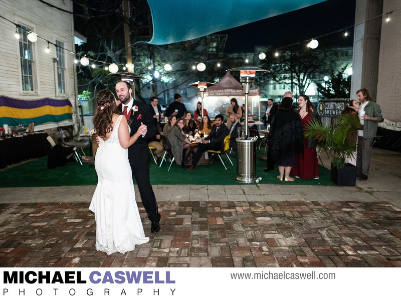 Wedding Reception at Courtyard Brewery in New Orleans