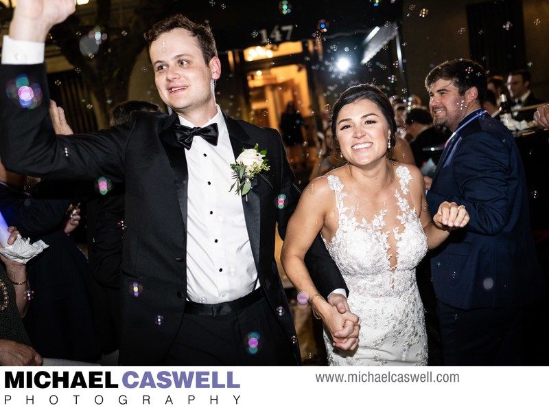 Bubble send off from Federal Ballroom wedding