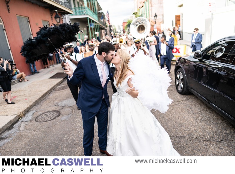 Second Line by Old Ursuline Convent in New Orleans