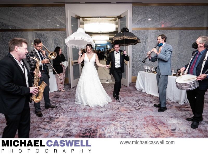 Couple Second Line at Westin Hotel Wedding