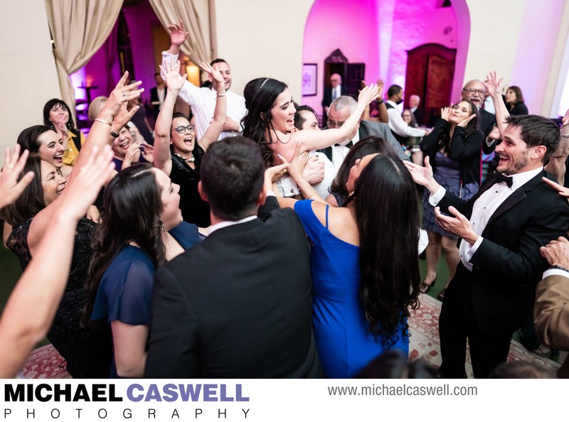 Crowd Lifts Bride at Latrobes Wedding Reception