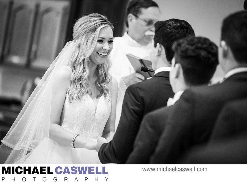 Bride at St. Genevieve Catholic Church in Lafayette