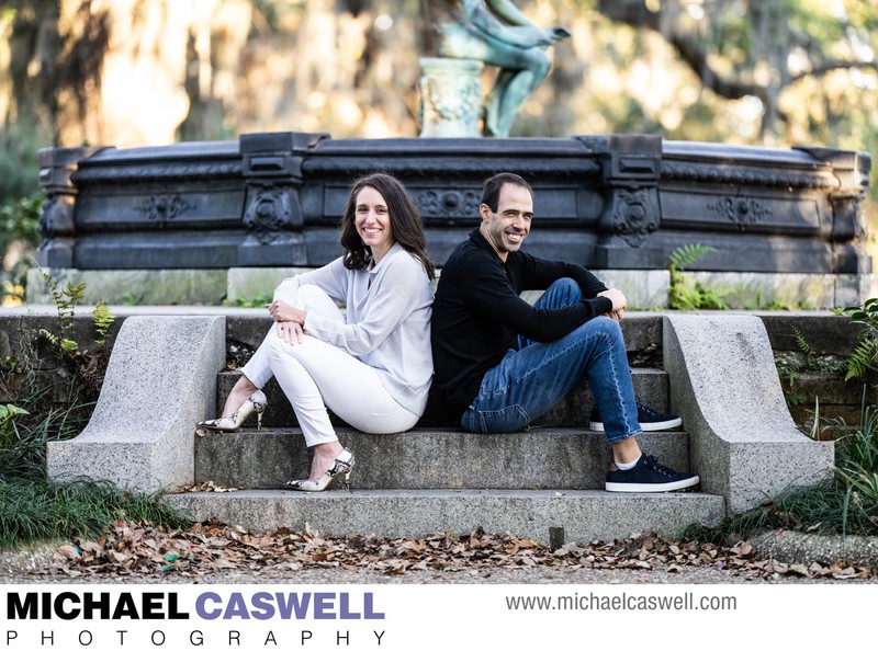 Couple Sitting on Owen / Butler Memorial Steps