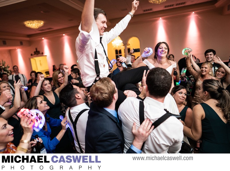 Bride and Groom Lifted at Greystone Wedding Reception