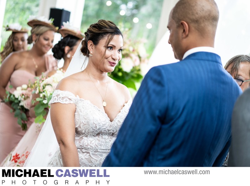 Close Up of Bride at Maison Lafitte Wedding