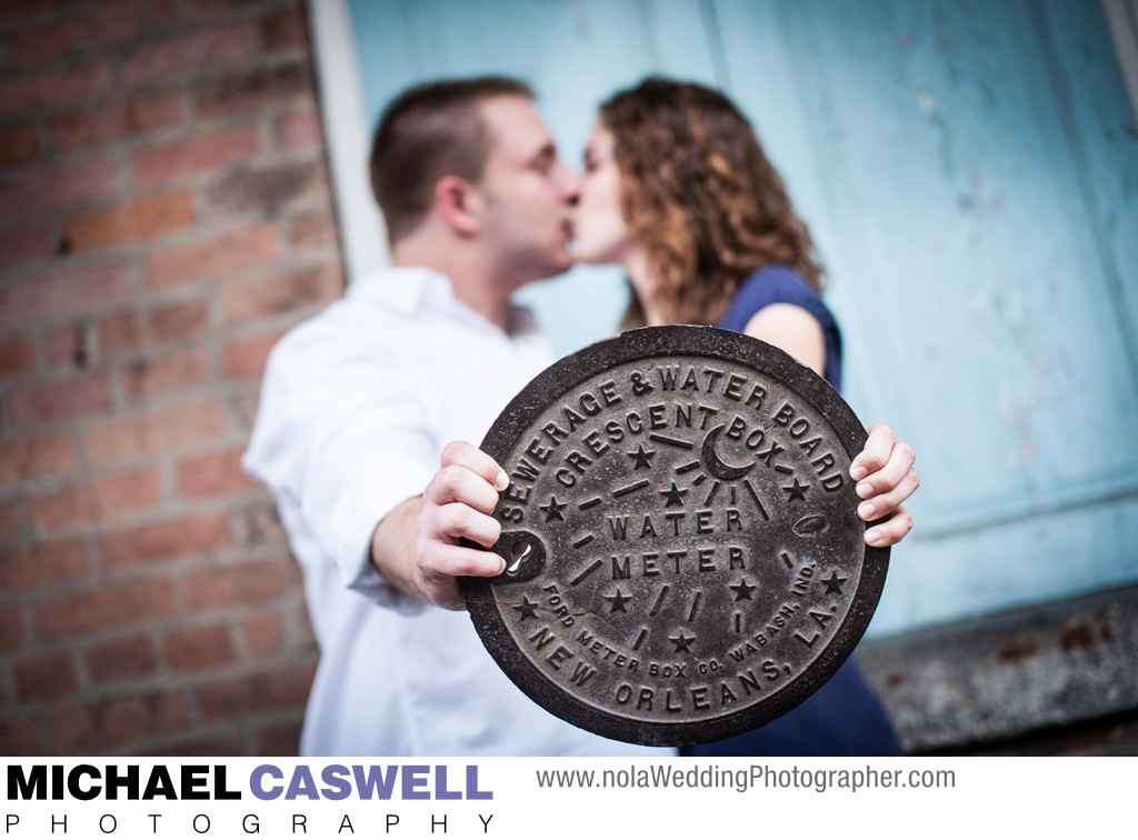 Couple with New Orleans Water Meter Cover