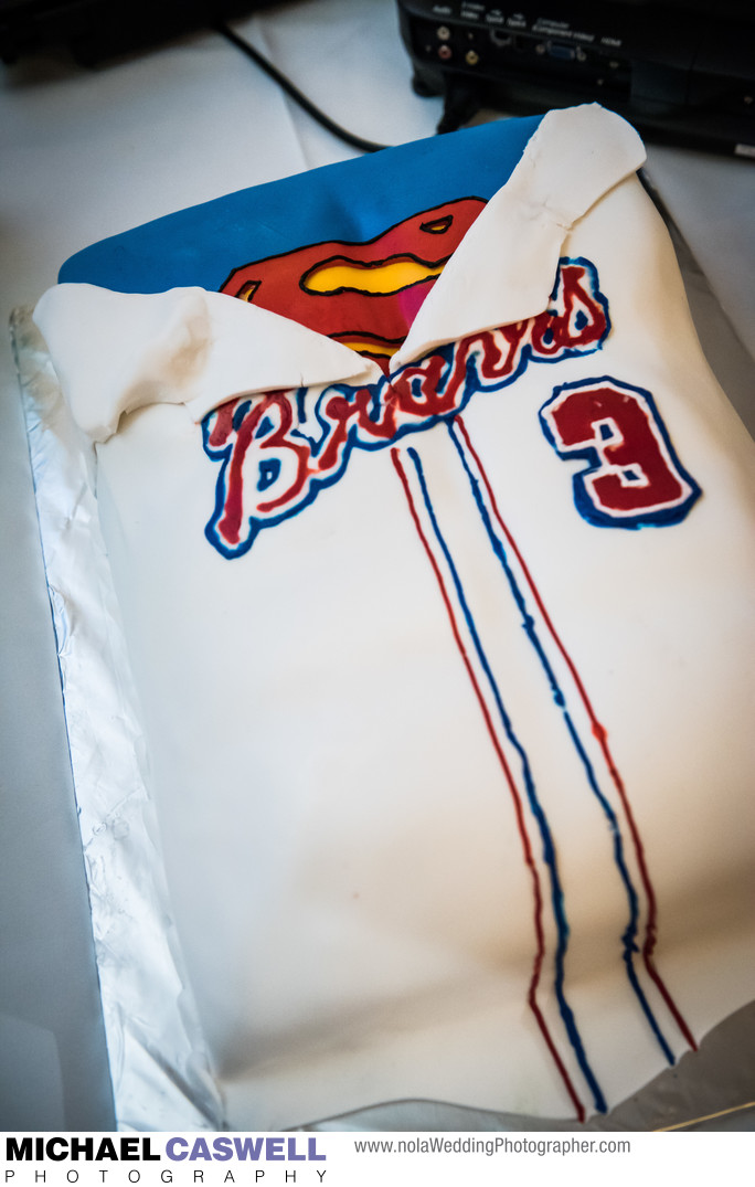 Superman Braves Uniform Grooms Cake