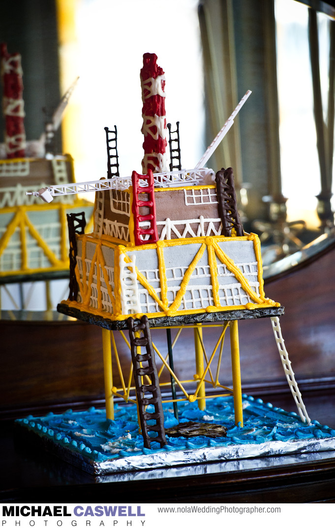 Oil rig groom's cake