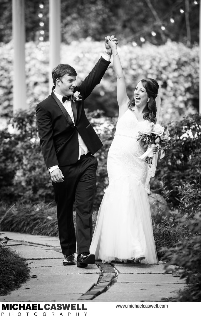 Portrait of Bride and Groom at Vintage Court