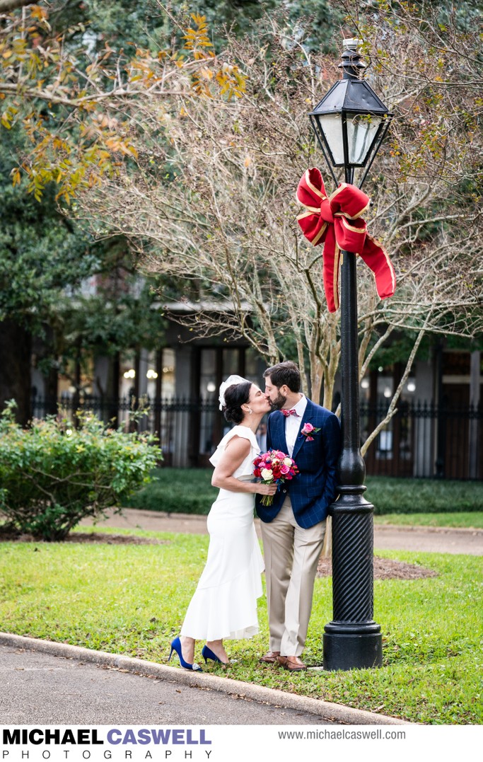 Married couple in Jackson Square New Orleans