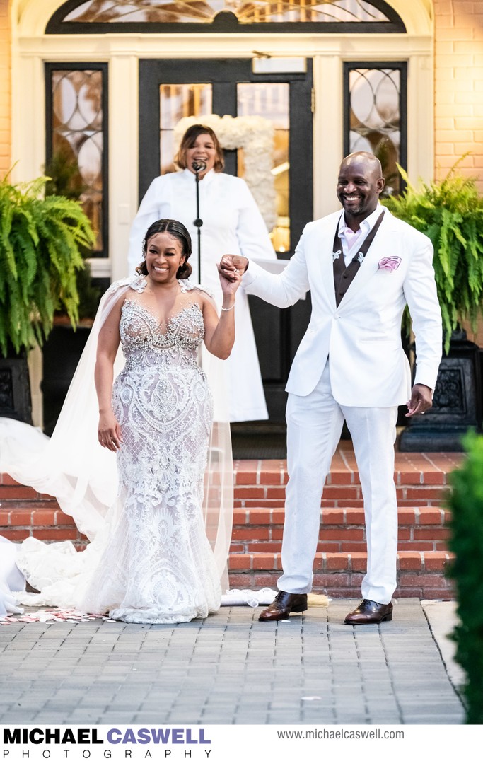 Bride and groom at end of ceremony