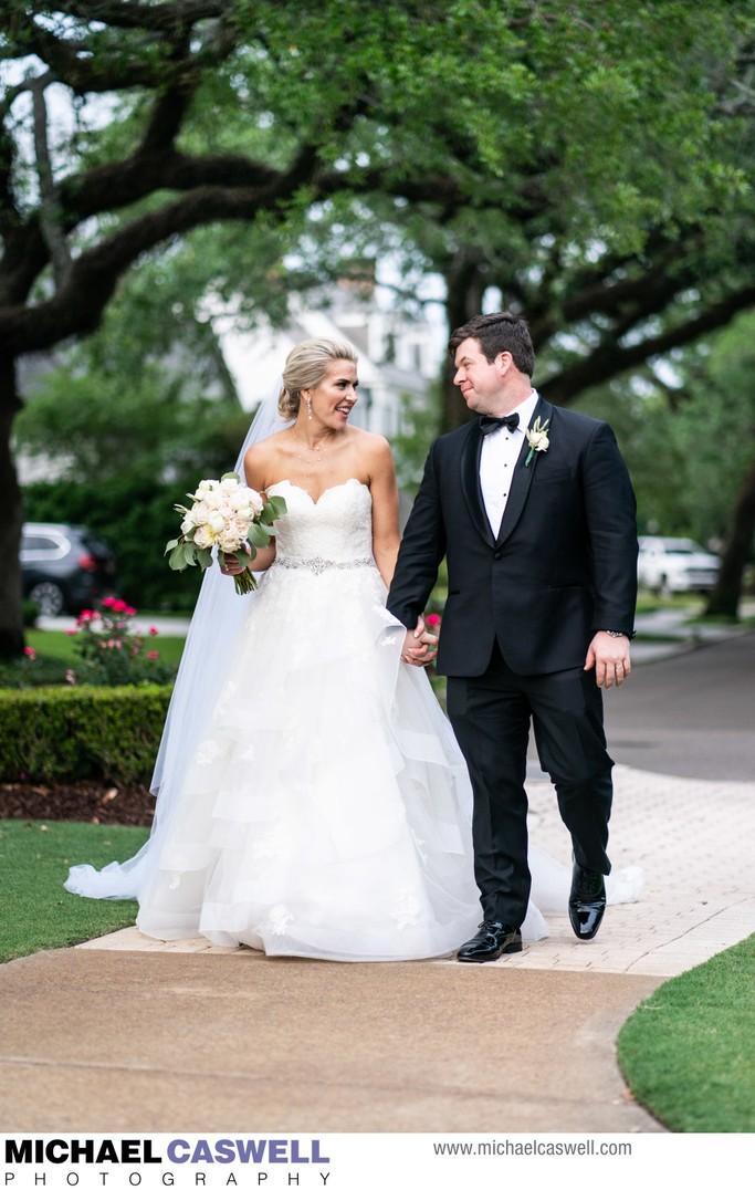 Bride and Groom Portrait at Metairie Country Club