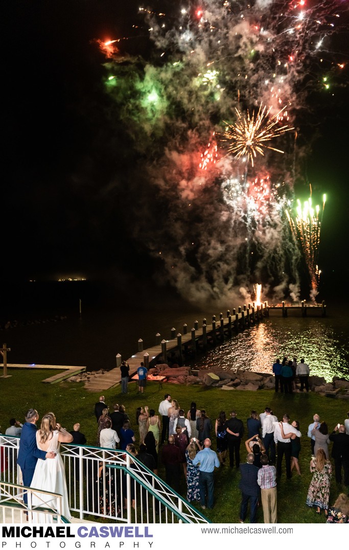Fireworks Show at Bay Waveland Yacht Club Wedding
