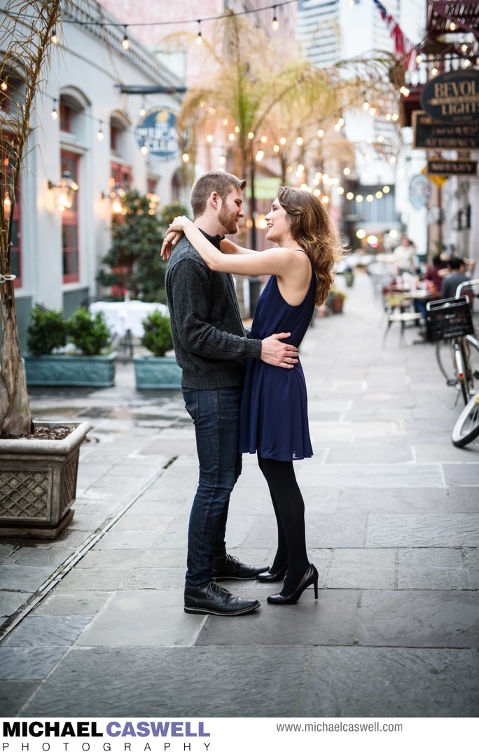 Engagement Portrait in Exchange Place New Orleans