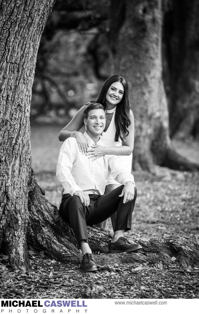 Couple by Oak Tree in Audubon Park