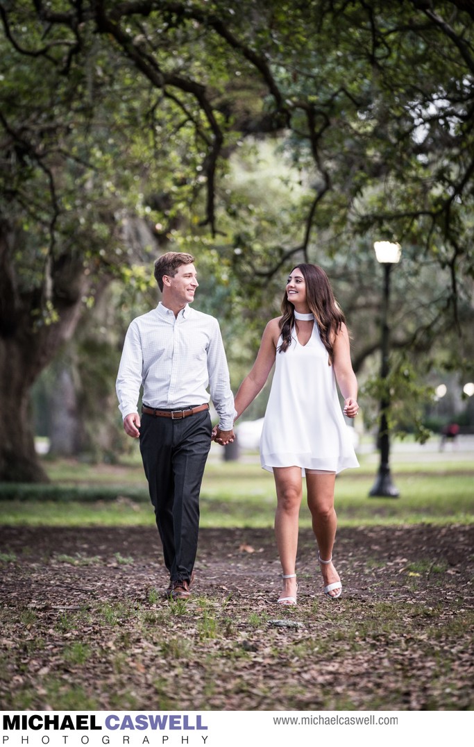 Couple Walking in Audubon Park