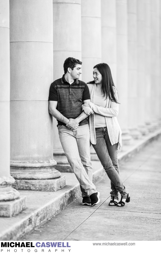 Engagement Portrait at Peristyle in City Park